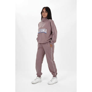 Conjunto Deportivo Premium OEM con Logotipo Personalizado para Mujer, Sudadera con Capucha de Forro Polar Grueso y Pantalones a Juego - Product Image 1