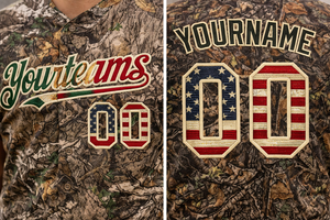 Maillot de baseball américain unisexe de haute qualité, camouflage, respirant, 100% polyester, manches courtes, sangle réglable, grande taille, fabrication OEM - Product Image 6