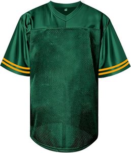 Camiseta de Fútbol con Cuello en V, Manga Corta, Transpirable, para Adultos, Corte Regular, 100% Poliéster, Talla Grande, Verde/Amarillo - Product Image 2