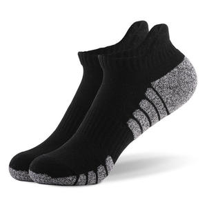 Black Ankle Running <b>Socks</b> Men's Breathable Solid Sport <b>Socks</b> with Gray Heel and Toe Reinforcement for Summer Activities - Product Image 1