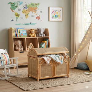 Cestas de Almacenamiento de Ratán Sostenible Estilo Boho al Por Mayor al Mejor Precio, Hechas a Mano por Artesanos Vietnamitas - Product Image 3