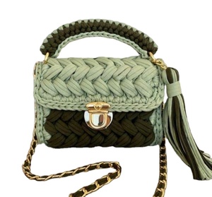 Crochet Bags Single Color Multicolor Bags Elegant Look Cotton <b>T</b>-<b>Shirt</b> <b>Yarn</b> Handmade Crochet Bags Customized Size - Product Image 5