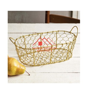 Panier de rangement rectangulaire en Offre Spéciale pour intérieur et extérieur Meilleur vendeur Panier à fruits en fer plaqué pour centres de table - Product Image 1