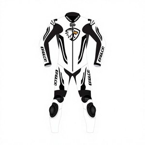 Traje de Motociclismo Personalizado para Hombre, de Cuero Vacuno Ramaha, Mono de Carreras, Traje de Motociclista OEM con Protección CE, Manga Larga, 280g - Product Image 1