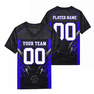 เสื้อฟุตบอลอเมริกันแบบตาข่ายพิมพ์ลาย 3 มิติ แบบซับลิเมชั่น คอวี แขนสั้น ระบายเหงื่อได้ดี ผลิตจากโพลีเอสเตอร์ สำหรับทีม  ไซส์ใหญ่ - Product Image 6