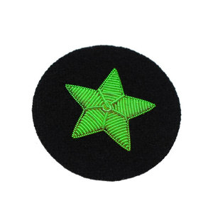 Hand Embroidered Blazer Badges Gold Wire <b>Leaf</b> Wreath Design Luxury Bullion Wire Badges Custom Hand Stitched Uniform Patch - Product Image 2