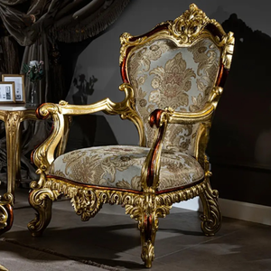 ชุดโซฟาห้องนั่งเล่นดีไซน์ฝรั่งเศสทรงสี่เหลี่ยม ทำจากไม้มะฮอกกานีเนื้อแข็ง แกะสลักด้วยมือ หุ้มเบาะอย่างหรูหรา เฟอร์นิเจอร์คุณภาพสูง ผลิตในอินโดนีเซีย - Product Image 6