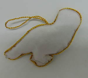 Adornos Navideños Cuadrados de Lujo Hechos a Mano con Cuentas de Algodón, Bordado a Mano con Zari Dabca, Diseño de Búho Nevado - Product Image 2