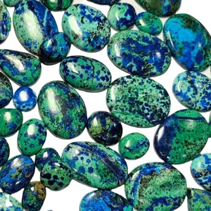 Pierres précieuses en cabochon lâche d'azurite et de malachite naturelles pour la fabrication de bijoux, origine Congo, 500g, différentes tailles - Product Image 5