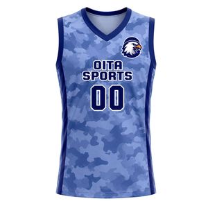 Light Blue <b>Navy</b> Basketball Jersey for Men Sleeveless Sports Uniform Moisture Wicking Athletic Team Practice Game Wear Apparel - Product Image 1