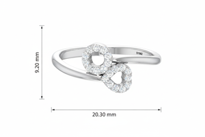 Anillo de Lujo para Uso Diario con Diseño Amira para Mujer, Oro de 14K, 20 Diamantes Naturales de Corte Brillante Redondo, Color G |   Chapado en Rodio 0.15Ctw - Product Image 2