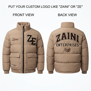 ZAINI 280 GSM Polyester Puffer <b>Jacket</b> Camouflage <b>Pattern</b> Hooded <b>Quilted</b> Panel Design Men's Winter - Product Image 1