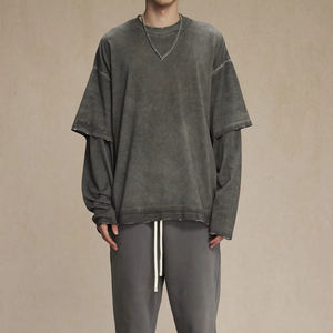 เสื้อยืดแขนยาวสองชั้นลำลองสำหรับผู้ชาย รุ่นปี 2026 ผลิตตามสั่ง มีดีไซน์และสไตล์หลากหลาย - Product Image 3