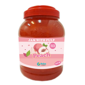Sirop de pêche KEIFU 4 kg, confiture de pulpe de fruit pour garniture de boisson au bubble tea, emballage en bouteille OEM/ODM, certifié HALAL/HACCP, durée de conservation de 12 mois - Product Image 1
