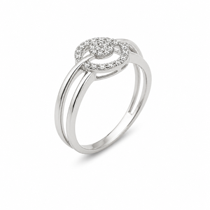 925 Sterling Silver Women's <b>Circle</b> Halo Cluster <b>Ring</b> with Cubic Zirconia Multi Band Modern Elegant High Polish Finish Daily Wear - Product Image 2