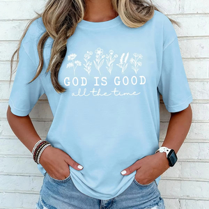 T-shirt pour femme, coupe ample, 100% coton, imprimé graphique DTF, col rond, t-shirts classiques, manches courtes, décontracté et confortable pour l'été - Product Image 1