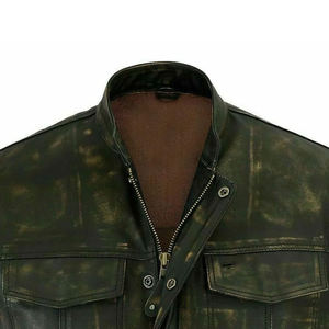 Veste en cuir véritable VIBE SEWN, style tendance, pour hommes, de haute qualité, respirante, pour motards, vêtements d'extérieur d'hiver, fermeture éclair, décontractée - Product Image 6