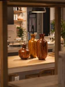 Vase décoratif en bois de manguier au design élégant, modèles personnalisés, vase rond pour fleurs, à prix compétitif pour les vendeurs en ligne - Product Image 3