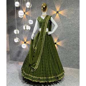 Fancy Border Latkan Work Party Work Wear Lehenga Choli Vestidos de noche elegantes - Product Image 4