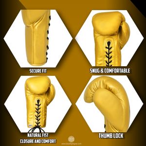 Gants de boxe professionnels en <span class=keywords><strong>crin</strong></span> de cheval, à lacets, en cuir véritable, pour entraînement, sparring, kickboxing, Muay Thai, 8oz 10oz - Product Image 5