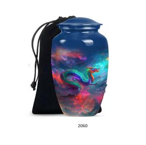 โกศบรรจุอัฐิสีน้ำเงิน โกศสำหรับบรรจุอัฐิของมนุษย์ โกศสำหรับผู้ใหญ่เพศชาย โกศสำหรับงานศพ ขนาด 10 นิ้ว โกศสำหรับบรรจุอัฐิของมนุษย์สำหรับการฝังศพ - Product Image 4