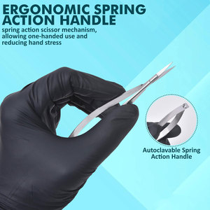 Ciseaux à sourcils de précision en acier inoxydable avec manche noir, antidérapants, durables, légers, de qualité supérieure, faciles à utiliser, pour la beauté - Product Image 4