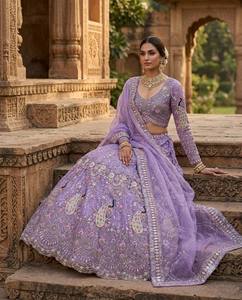 Purple Embroidered A-Line Gown Floral Print <b>Sequins</b> Silk Satin Maxi Dress for Women Empire Waist Backless Neckline Built-in <b>Bra</b> - Product Image 3
