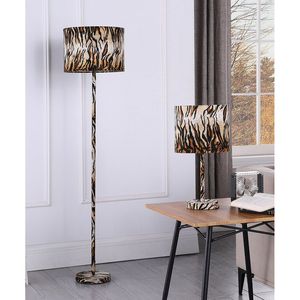 Lampe de table en métal imprimé tigre en faux daim de 19,25 po - Product Image 5