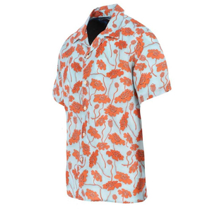 <b>Men</b> Hawaiian <b>Shirt</b> Floral <b>Satin</b> Woven Short Sleeve Casual Summer Beach Button Up Custom Sublimation Print Top - Product Image 2
