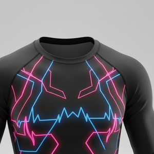 เสื้อรัดรูปแขนยาวแบบยูนิเซ็กซ์สำหรับกีฬา BJJ MMA ยิวยิตสู กราปลิง น็อกกิ ฝึกซ้อม  แบบสั่งทำพิเศษด้วยเทคนิค Sublimation - Product Image 4