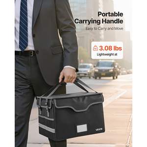 Portable Fireproof Document <b>Box</b> for Home Office Use 1832 Fahrenheit Heat Insulated Waterproof <b>Lockable</b> File <b>Storage</b> Organizer - Product Image 5