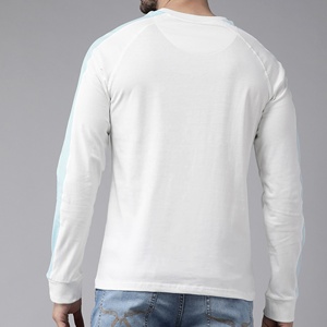 Custom Color Block Raglan <b>Sleeve</b> <b>Long</b> <b>Sleeve</b> <b>T</b>-<b>Shirt</b> Men <b>White</b> Mint Casual Top OEM Wholesale BD - Product Image 5
