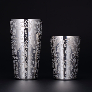 เชคเกอร์บอสตันสแตนเลส 304 ลายสลักแบบกำหนดเอง อุปกรณ์ผสมเครื่องดื่มสำหรับบาร์ ขายดี - Product Image 6