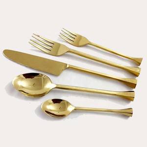 Juego de Cubiertos de acero inoxidable pulido dorado de primera calidad en diseño hecho a mano perfecto para comedor elegante cocina hogar Hotel cubiertos - Product Image 4