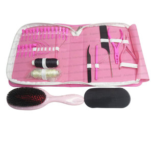 Kit d'outils pour extensions capillaires avec enfileur à boucle métallique, ensemble de crochets de tirage Microlink, pinces de sectionnement bec de canard, pince pour extensions capillaires - Product Image 3