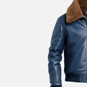 <b>Men's</b> Genuine Leather Winter <b>Jacket</b>-Vintage Style Stand Collar & Front Logo Classic Design - Product Image 4