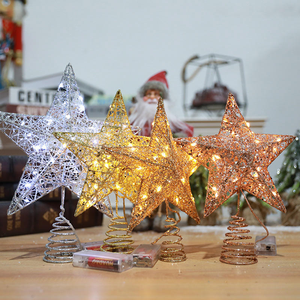 Étoile de Noël en métal avec lumières pour la décoration intérieure de Noël - Product Image 4