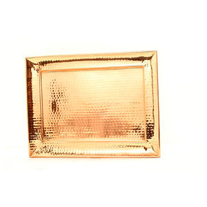 Plateau de service décoratif en métal de cuivre martelé extra large de conception moderne de la meilleure qualité pour les fournitures d'hôtels et de restaurants à la maison - Product Image 6