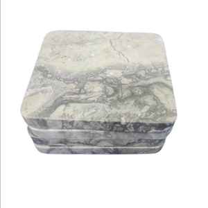 ชุดจานรองแก้วหินอ่อนธรรมชาติ 6 ชิ้น อุปกรณ์ตกแต่งโต๊ะบาร์หรูหราสำหรับบ้าน - Product Image 4