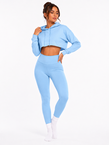 woman crop hoodie with fashionable design soft comfortable fabric lightweight feel perfect for modern <b>wardrobe</b> everyday outfits - Product Image 1