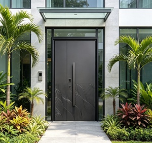 Royal Luxury Modern Wrought Iron Security Entrance Door Sophisticated Design Rust-Resistant Properties Easy Assembly <b>Swing</b> Open - Product Image 6