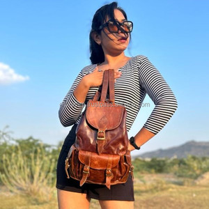 กระเป๋าเป้หนังแท้ทำด้วยมือแท้กระเป๋าสไตล์วินเทจกระเป๋าเป้สะพายหลังอเนกประสงค์ดีไซน์ใหม่ขายส่งเป็นจำนวนมาก - Product Image 2