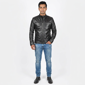 Handsome Look Adjustable Size Factory Made Men's <b>Leather</b> <b>Jacket</b> Heavyweight Customize Packing Men's <b>Leather</b> <b>jacket</b> for men - Product Image 1