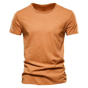 T-shirt décontracté pour homme à col en V, 100 % coton respirant, avec options personnalisables, manches courtes, pour l'été - Product Image 2