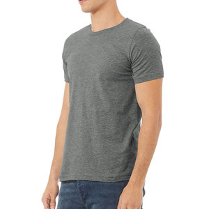 Camisetas de Hombre Transpirables de Secado Rápido con Logotipo Frontal, 100% Algodón, Color Gris Oscuro Jaspeado, OEM, Moda Verano Casual - Product Image 2