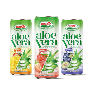 Aloe Vera Juice Drink HALAL 250ML Canned Wholesale Price Puree 70% Purity NAWON <b>Beverage</b> Manufacturer OEM Available - Product Image 1
