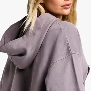 Custom Women <b>Sherpa</b> Cozy <b>Lined</b> Oversized Sweatshirt Women Warm Fleece <b>Hoodie</b> Soft Fleece <b>Lined</b> Casual Winter Pullover Sweatshirt - Product Image 6