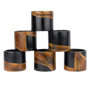 Anillos para Servilletas Decorativos para Fiestas de Boda y Otras Ocasiones, Par de Anillos para Servilletas de Cuerno Natural Marrón - Product Image 5