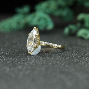 แหวนหมั้นเพชรโมอิสซาไนต์ทรงมาร์คีส์ เงินแท้ 925 สำหรับผู้หญิง แหวนแต่งงานสุดหรู แหวนขอแต่งงาน เครื่องประดับสั่งทำ - Product Image 5