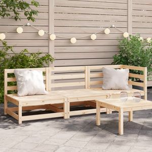 Sofá Modular de Jardín de 3 Plazas, Madera de Pino Natural, Duradero y Elegante - Product Image 1